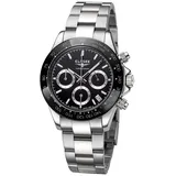 Elysee Quarzuhr SPORT CHRONO. Herrenuhr 100% Edelstahl 40, Keramik Lünette