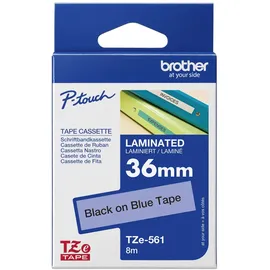 Brother TZe 561 - Laminiertes Band - Schwarz auf Blau - Rolle (3,6 cm x 8 m) - 1 Rolle(n) - für P-Touch PT-3600, 550, 92