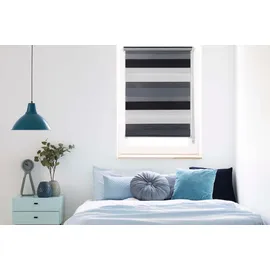 MYDECO Doppelrollo Just-Triple 120 x 160 cm grau/weiß