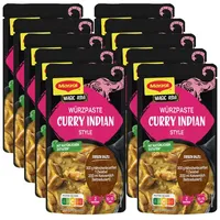 Maggi Food Travel Würzpaste Curry Indian Style (Ohne Konservierungsstoffe, Vegetarisch) 10er Pack (10 x 65g)