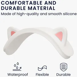 kwmobile Katzenohren Kopfband Abdeckung kompatibel mit Apple AirPods Max - Cat Ear Stirnband Polster - Kopfhörer Aufsatz in Weiß Pink