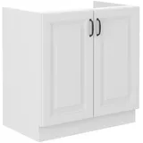 Küchen-Preisbombe Spülenschrank 80 cm Stilo Weiss Küchenzeile Küchenblock Küche Einbauküche