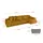 altdecor Ecksofa Cord mit Schlaffunktion 2-Sitzer Senfgelb