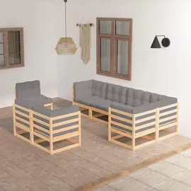 vidaXL Garten-Lounge-Set 8-tlg. grau