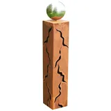 Gartendekoshop24 – Gartendeko Rost Säule „Nelly“, Skulptur, 80 cm, mit Edelstahlkugel und Muster. Handgefertigte, dekorative Rostsäule, aus Edelrost, für draußen. Garten Stehle, Säule aus Rost.