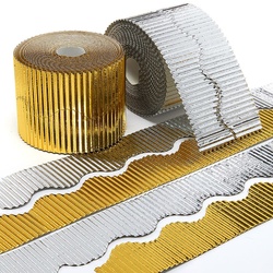 Wellpappe Bordüren in Gold & Silber (pro Set 2) Bastelmaterial