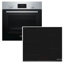 Bosch HERDSET BOSCH Backofen Schnellaufheizung + Induktionskochfeld PowerBooster autark 60 cm