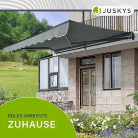 Juskys Gelenkarmmarkise 350 x 300 cm grau