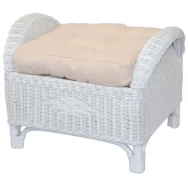 moebel-direkt-online Fußhocker Rattan lackiert 0 x 0 x 0 cm Weiß