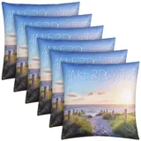 BestLivings Outdoor Kissen mit Strandmotiv Ankerplatz 6 Stück 6er Pack