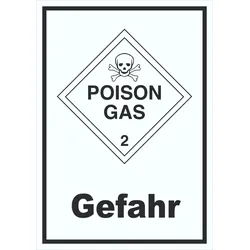 Schild Giftige Gase Gefahr Poison Gas Totenkopf hochkant A0 (841x1189mm)