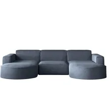 kaiser möbel Ecksofa, Sofa U form, Couch U form MODENA U STUDIO stoff Neve Blau - Blau