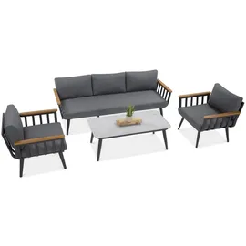 beautysofa NOVA Set 4-tlg. Dunkelgrau