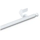 BestLivings Klemmstange 30-40 cm, ausdrehbar/ausziehbar (Ø8/10mm) Montage ohne Schrauben, Bohren, Kleben - Metall - Gardinenstange in Weiß zum klemmen (Fit Ball)