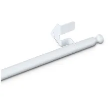 BestLivings Klemmstange 30-40 cm, ausdrehbar/ausziehbar (Ø8/10mm) Montage ohne Schrauben, Bohren, Kleben - Metall - Gardinenstange in Weiß zum klemmen (Fit Ball)