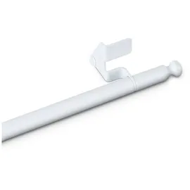 BestLivings Klemmstange 30-40 cm, ausdrehbar/ausziehbar (Ø8/10mm) Montage ohne Schrauben, Bohren, Kleben - Metall - Gardinenstange in Weiß zum klemmen (Fit Ball)