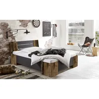 BMG Möbel Futonbett Graz in Old Style/Anthrazit Bett Holzbett