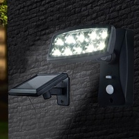 BURI LED Solar-Strahler mit Bewegungsmelder Wandlampe Außenleuchte Gartenlampe
