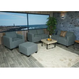 Mendler Modular Sofa-System Couch-Garnitur Lyon 3-1-1-1, Stoff/Textil ~ grau