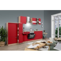 Respekta Küchenzeile Küchenblock Einbauküche Eiche Rot 300 cm