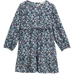 TOM TAILOR Mädchen Mini-Kleid mit Blumenmuster, blau, Geblümt, Gr. 92/98