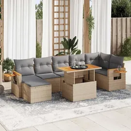 vidaXL Garten-Lounge-Set 8-tlg. beige
