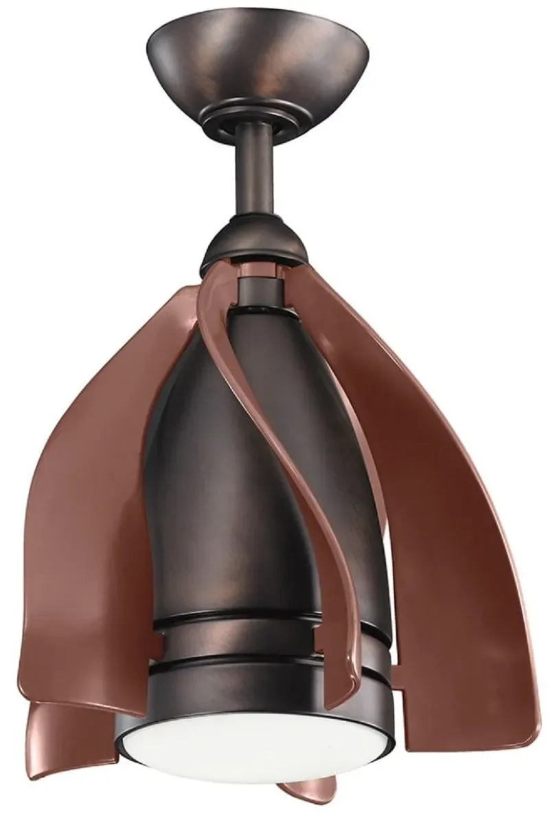 Casa Padrino Designer Deckenventilator mit LED Beleuchtung und Fernbedienung Bronze / Braun Ø 38 cm - Luxus Qualität