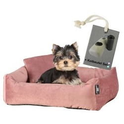 Rohrschneider ® Hundebett inkl. Gratis-Beigabe, Kuschelsofa altrosa S