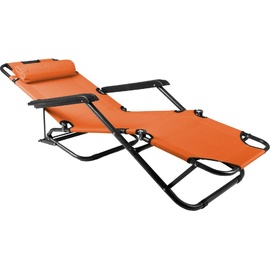 VCM Sonnenliege Relaxliege Liegestuhl Orange Klappliege Stahl