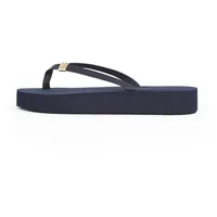 Tommy Hilfiger Damen Flip Flops Elevated Chic Beach Sandal mit Plateau, Blau (Space Blue), 37