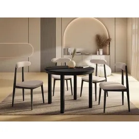 WFL GROUP Corin Ø 100-176 x 76 cm schwarz