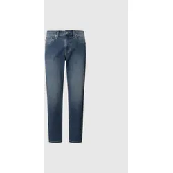 Straight-Jeans PEPE JEANS "STRAIGHT JEANS CASH", Herren, Gr. 30, Länge 34, blau (used mid blau), Denim/Jeans, Obermaterial: 98% Baumwolle, 2% Elasthan, casual, straight fit, Jeans, im 5-Pocket-Stil
