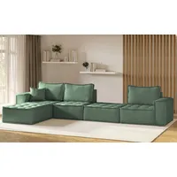 Fun Möbel Ecksofa Modulsofa 4-teilig SANDE XL Stoff Raven