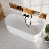 Evineo ineo3 Vorwand-Badewanne mit Schlitzüberlauf L: 170 B: 75 H: 60 cm, BE4088WH,