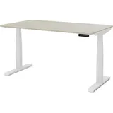 assmann büromöbel ASSMANN Elektrisch höhenverstellbarer Kinderschreibtisch JUNIOR Curved Eiche Polar Weiß, Memoryfunktion, Kollisionsschutz, 2-fach-Motorik - Weiß/Beige