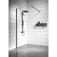 Duschwand Florida 100 x 200cm Glas Duschabtrennung Schwarz - Walk-In Dusche Nano Duschtrennwand