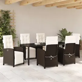 vidaXL Garten Essgruppe 7-tlg. Braun