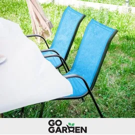 Zolta Metall Gartenstühle Gartensessel 55 x 80 x 89 cm blau 4 St.