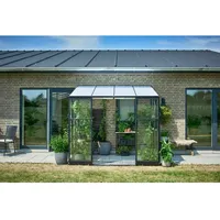 Juliana Halls Gewächshaus Qube Lean-to 68 mit 3 mm Sicherheitsglas 4,7 m2 Schwarz