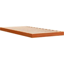 vidaXL Massivholzbett 100 x 200 cm Wachsbraun