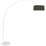 Steinhauer Stehleuchte Standlampe Bogenleuchte Wohnzimmerlampe Velours Grün Weiß H 180 cm
