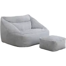 Home Deluxe Sitzsack mit Hocker COZY - Hellgrau