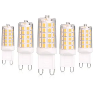 Baoming G9 LED Lampen 4 W, Warmweiß, 450 lm Ersatz für 40 W Halogenlampen, energiesparend, AC 220-240 V, 5 Stück