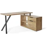Jahnke Eckschreibtisch, X-TRA C 145 E Kerneiche/Schwarz