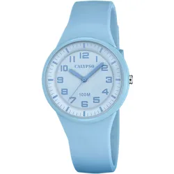 Quarzuhr CALYPSO WATCHES "Trendy", blau (hellblau), Armbanduhren, Damen, Armbanduhr, Damenuhr, analog