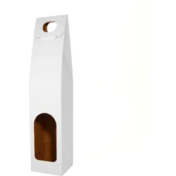 25x Leere weiße Kartonbox für Weinflasche 8,5x8,5x39cm - Verpackung für Weinflasche für Weihnachts-, Oster-, Geburtstagsgeschenke, für Weinkeller