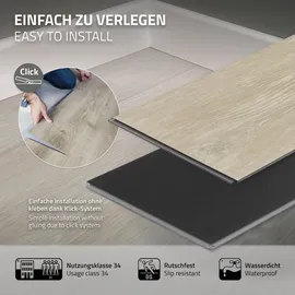 ML-Design PVC Bodenbelag Click Vinyl-dielen, 122x18cm 3,08m Eiche Braun Holzoptik, wasserfest,
