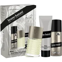 bruno banani Man Geschenkset mit Eau de Toilette, Duschgel und Deodorant-Spray mit fesselndem, aromatischem Männer-Duft, 30 ml, 50 ml und 50 ml