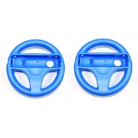 2x Nintendo Wii Lenkrad Blau Blue Mario Kart Controller Zubehör Wheel