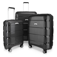 HAUPTSTADTKOFFER - Britz - 3er Koffer-Set Trolley-Set Rollkoffer Reisekoffer Erweiterbar, TSA, 4 Rollen, (S, M & L), Schwarz